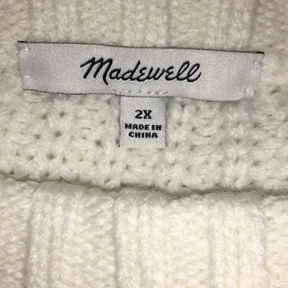 Madewell Everett Rib Play Ribbed Cable Knit Sweater Pullover Blouse Top Plus 2X - Picture 8 of 9